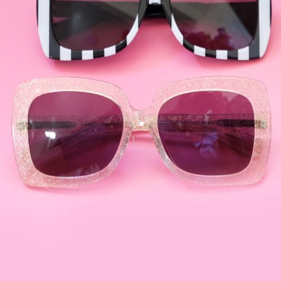 Betty and Veronica oversized Nancy Sunglasses with a gold glitter frame-- New !
